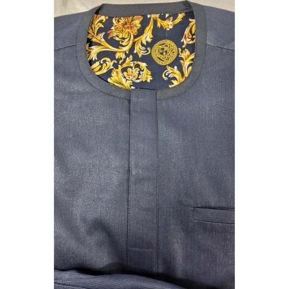 LOT: 3 Men's Kurta Pant Sets - Navy, Tan, Black - 46" Chest - New in Pkgs - Picture 7 of 7